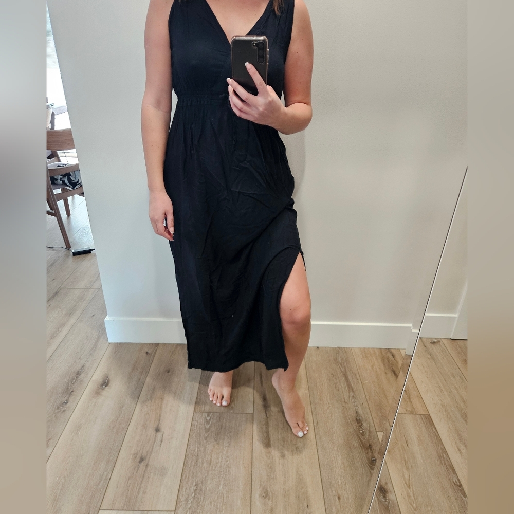 Black Halter Maxi Sundress for Cocktail